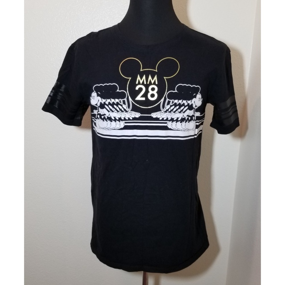 Disney Parks Mens M Black Mickey Mouse MM 28 Shirt Disneyland Disney World DCA